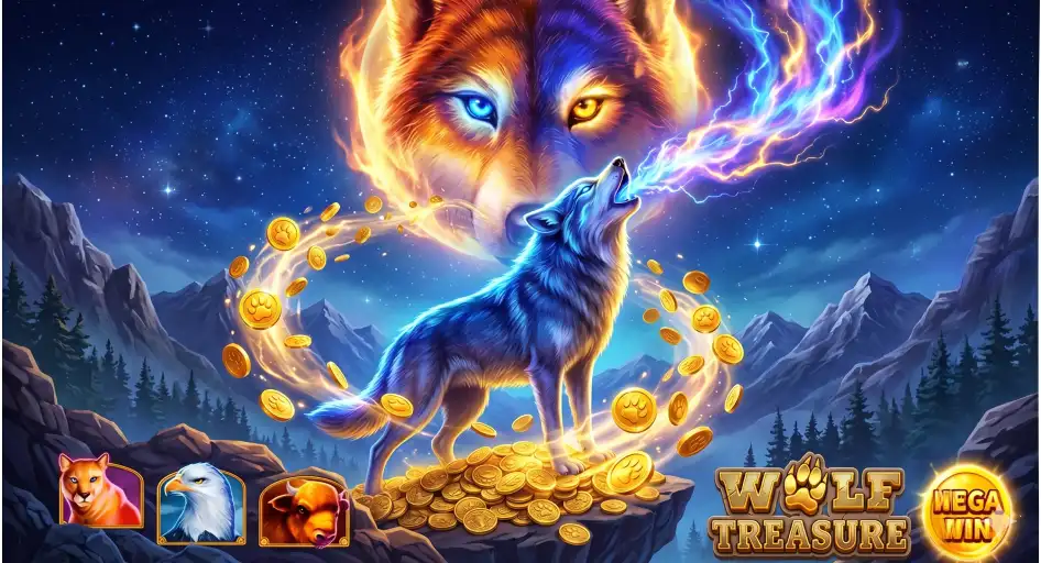 Wolf Treasure Hold and Win Moon Money jackpot feature